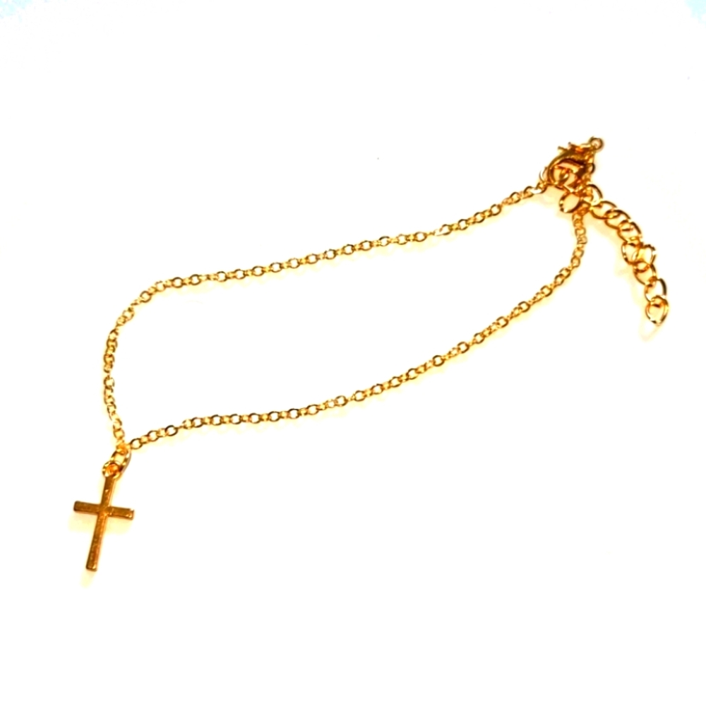 Vintage Gold Cross Pendant Anklet/Bracelet